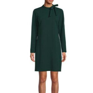 Forest Green Long Sleeve Calvin Klein Dress with Bow